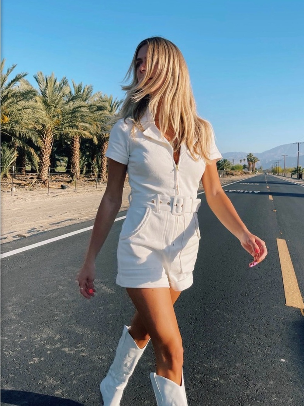SHOW ME YOUR MUMU Outlaw Romper Pearly White Medium Retail $158